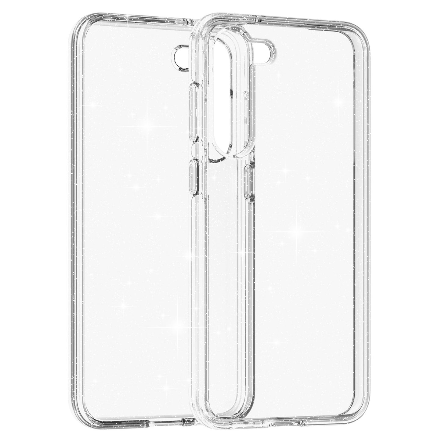 For Samsung Galaxy S23 Plus Anti-fall Glittery Powder Soft TPU + Hard PC Phone Case Protective Back Cover