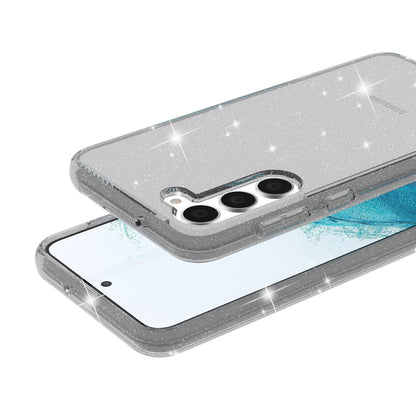 For Samsung Galaxy S23 Plus Anti-fall Glittery Powder Soft TPU + Hard PC Phone Case Protective Back Cover