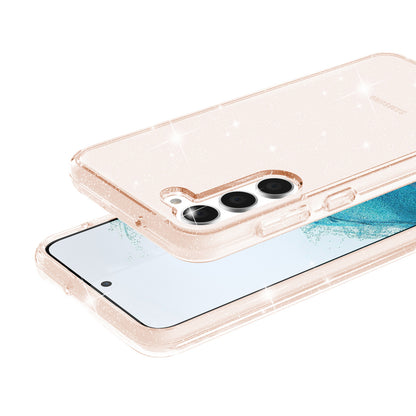 For Samsung Galaxy S23 Plus Anti-fall Glittery Powder Soft TPU + Hard PC Phone Case Protective Back Cover