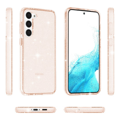 For Samsung Galaxy S23 Plus Anti-fall Glittery Powder Soft TPU + Hard PC Phone Case Protective Back Cover