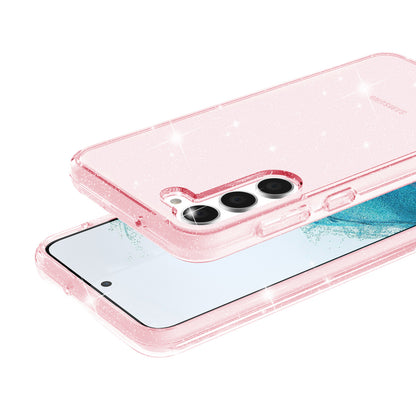 For Samsung Galaxy S23 Plus Anti-fall Glittery Powder Soft TPU + Hard PC Phone Case Protective Back Cover