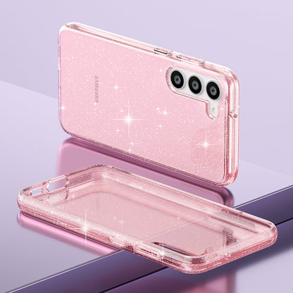 For Samsung Galaxy S23 Plus Anti-fall Glittery Powder Soft TPU + Hard PC Phone Case Protective Back Cover