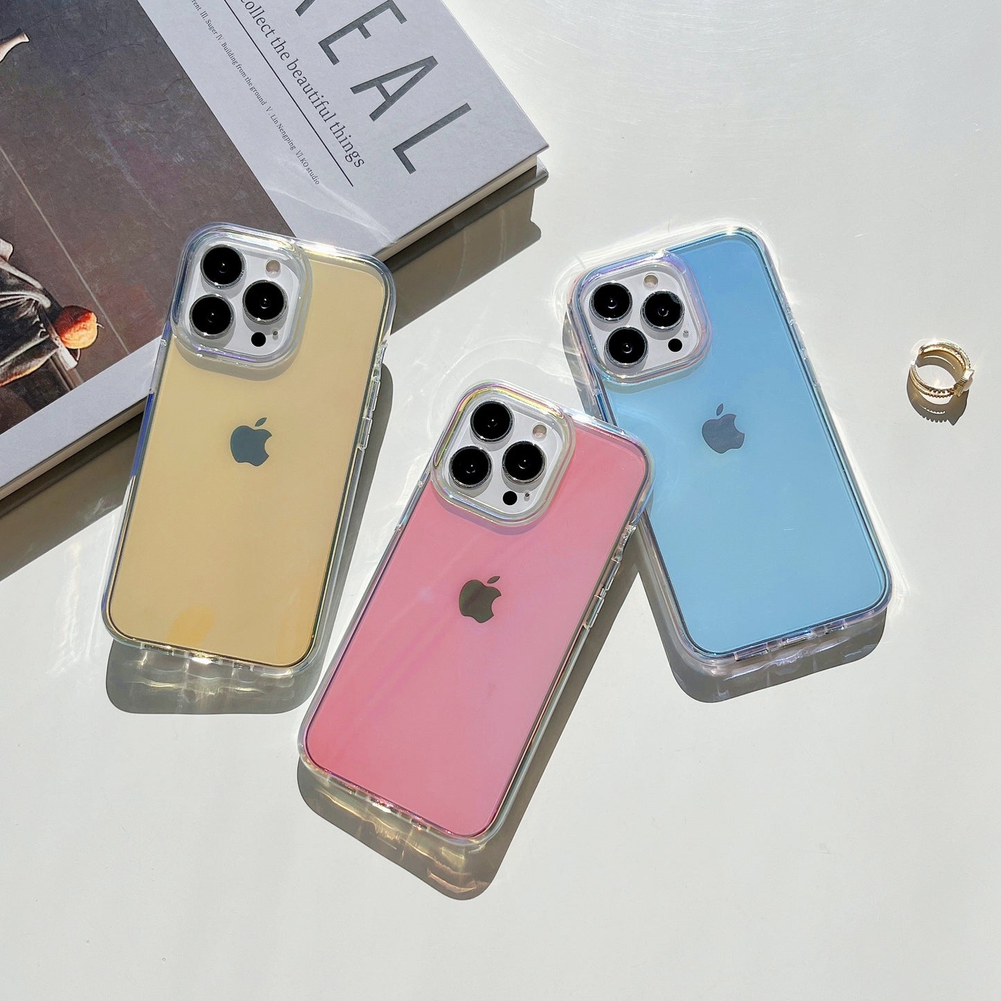 For iPhone 13 Pro 6.1 inch Electroplating Gradient Drop-proof Phone Case Slim Anti-scratch Mobile Phone Cover