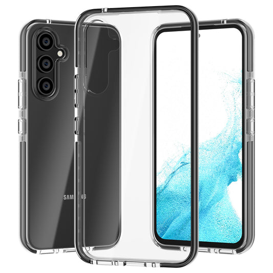 For Samsung Galaxy A34 5G Bi-color Clear Back Cover Combo Soft TPU+TPE Frame Drop-proof Protective Phone Case