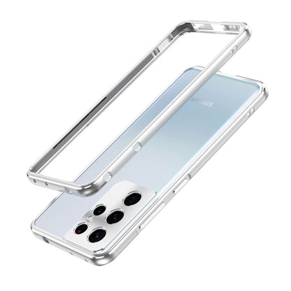For Samsung Galaxy S23 Ultra Metal Frame Phone Bumper Case with Camera Lens Cover
