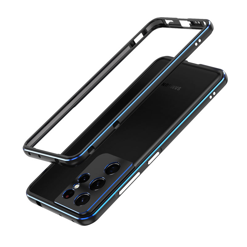 For Samsung Galaxy S23 Ultra Metal Frame Phone Bumper Case with Camera Lens Cover