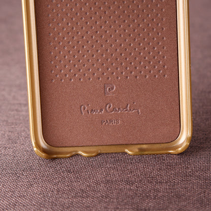 PIERRE CARDIN Stitched Genuine Leather Coated PC Case for Samsung Galaxy S8 SM-G950