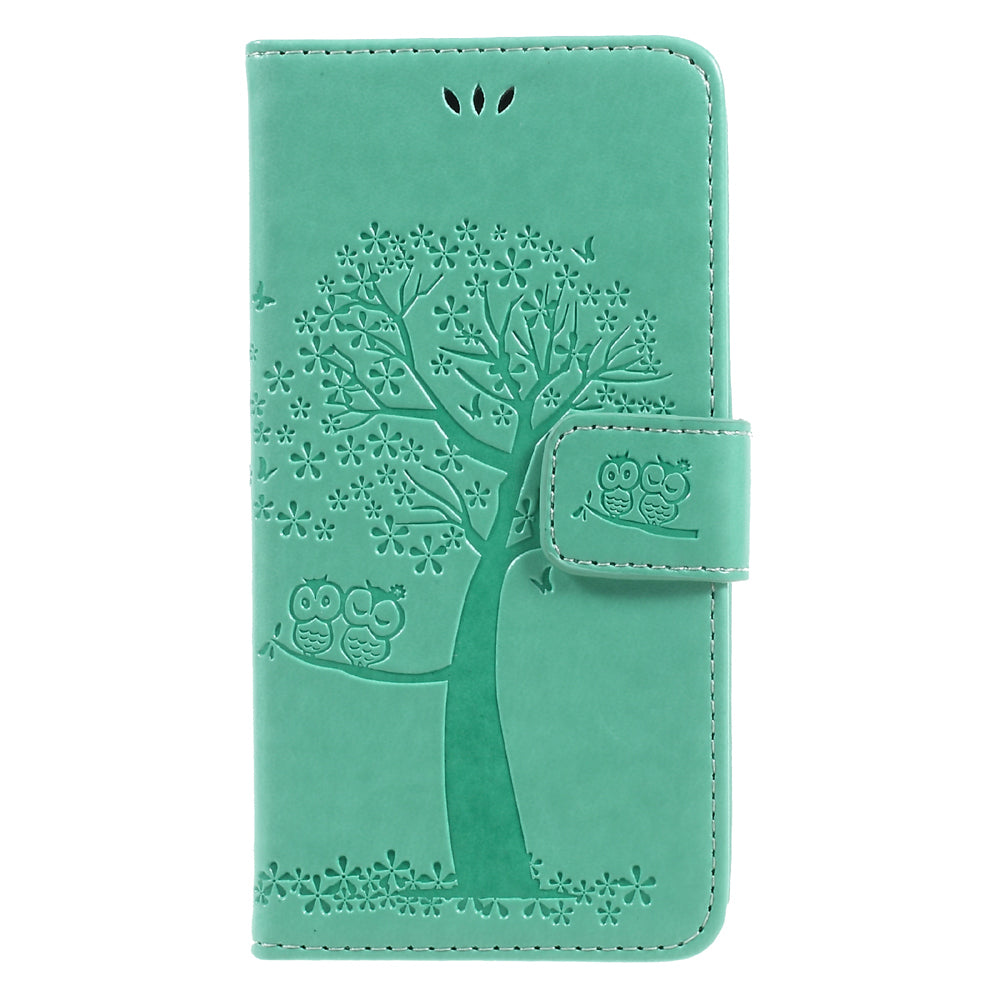 Imprint Tree Owl Leather Wallet Case for Samsung Galaxy J3 (2017) EU Version