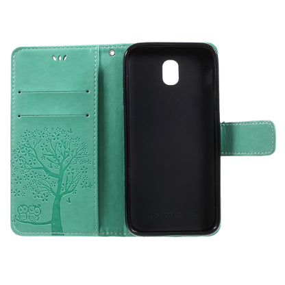 Imprint Tree Owl Leather Wallet Case for Samsung Galaxy J3 (2017) EU Version