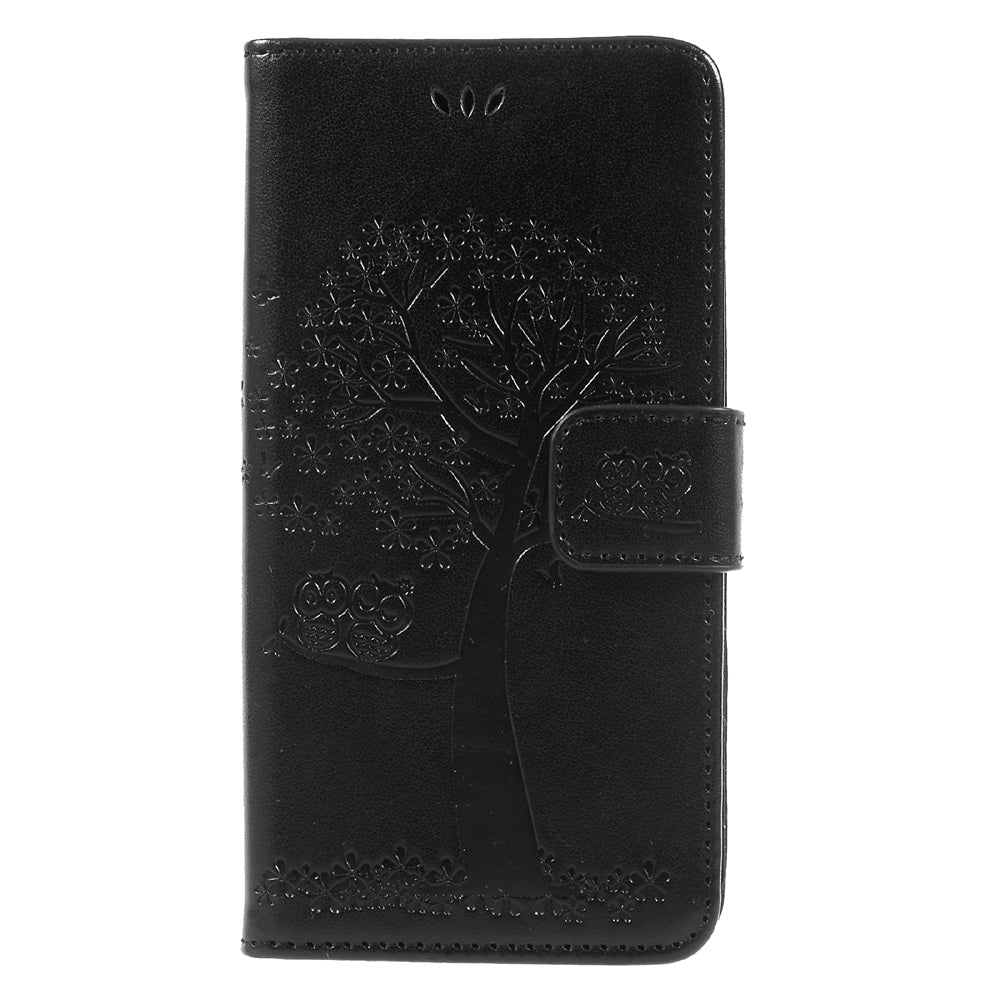 Imprint Tree Owl Leather Wallet Case for Samsung Galaxy J3 (2017) EU Version