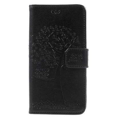 Imprint Tree Owl Leather Wallet Case for Samsung Galaxy J3 (2017) EU Version