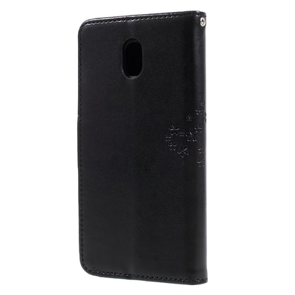 Imprint Tree Owl Leather Wallet Case for Samsung Galaxy J3 (2017) EU Version