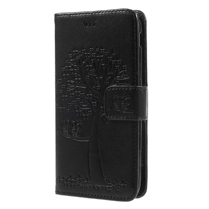 Imprint Tree Owl Leather Wallet Case for Samsung Galaxy J3 (2017) EU Version