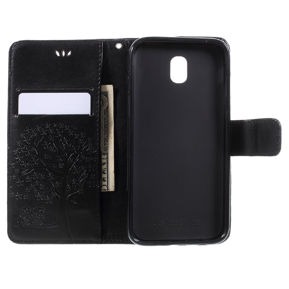 Imprint Tree Owl Leather Wallet Case for Samsung Galaxy J3 (2017) EU Version