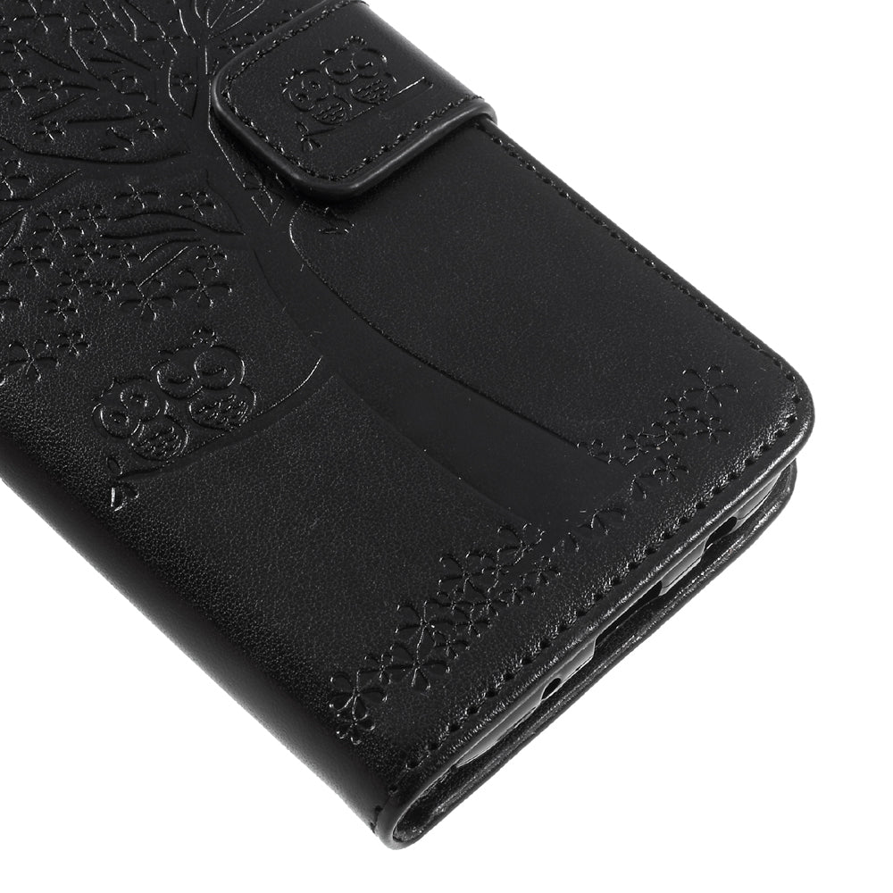 Imprint Tree Owl Leather Wallet Case for Samsung Galaxy J3 (2017) EU Version