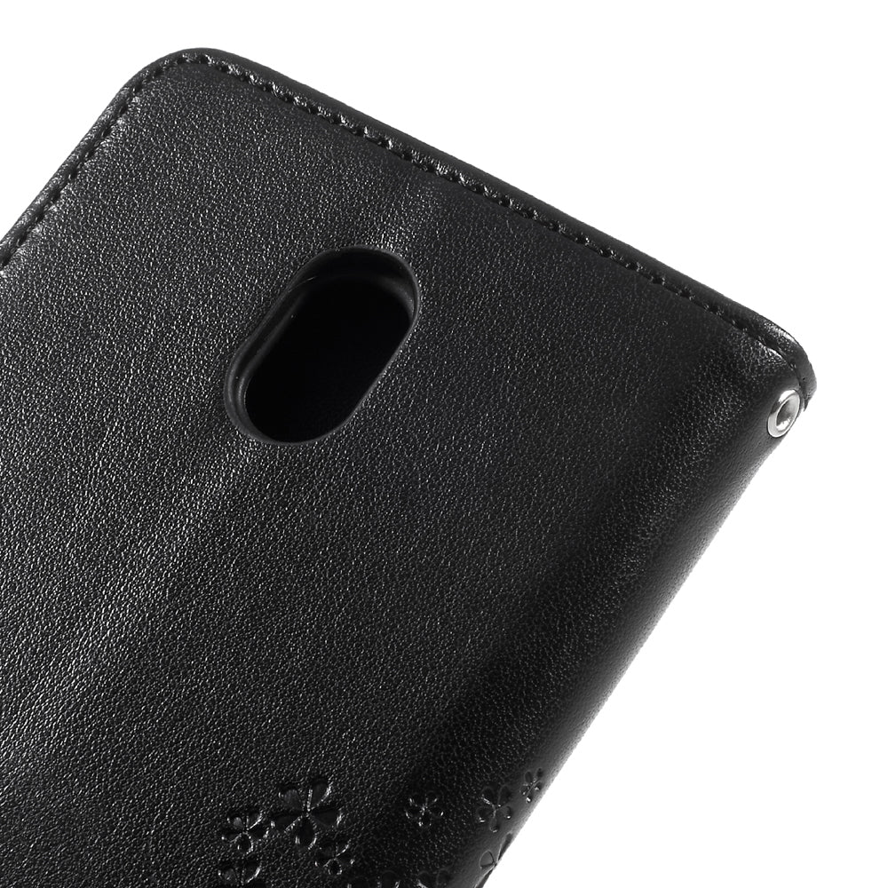 Imprint Tree Owl Leather Wallet Case for Samsung Galaxy J3 (2017) EU Version