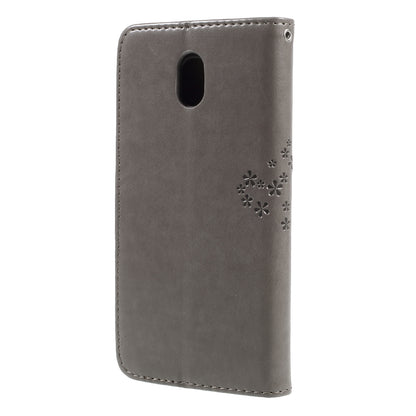 Imprint Tree Owl Leather Wallet Case for Samsung Galaxy J3 (2017) EU Version