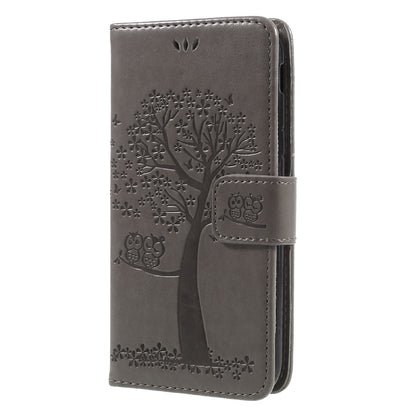 Imprint Tree Owl Leather Wallet Case for Samsung Galaxy J3 (2017) EU Version