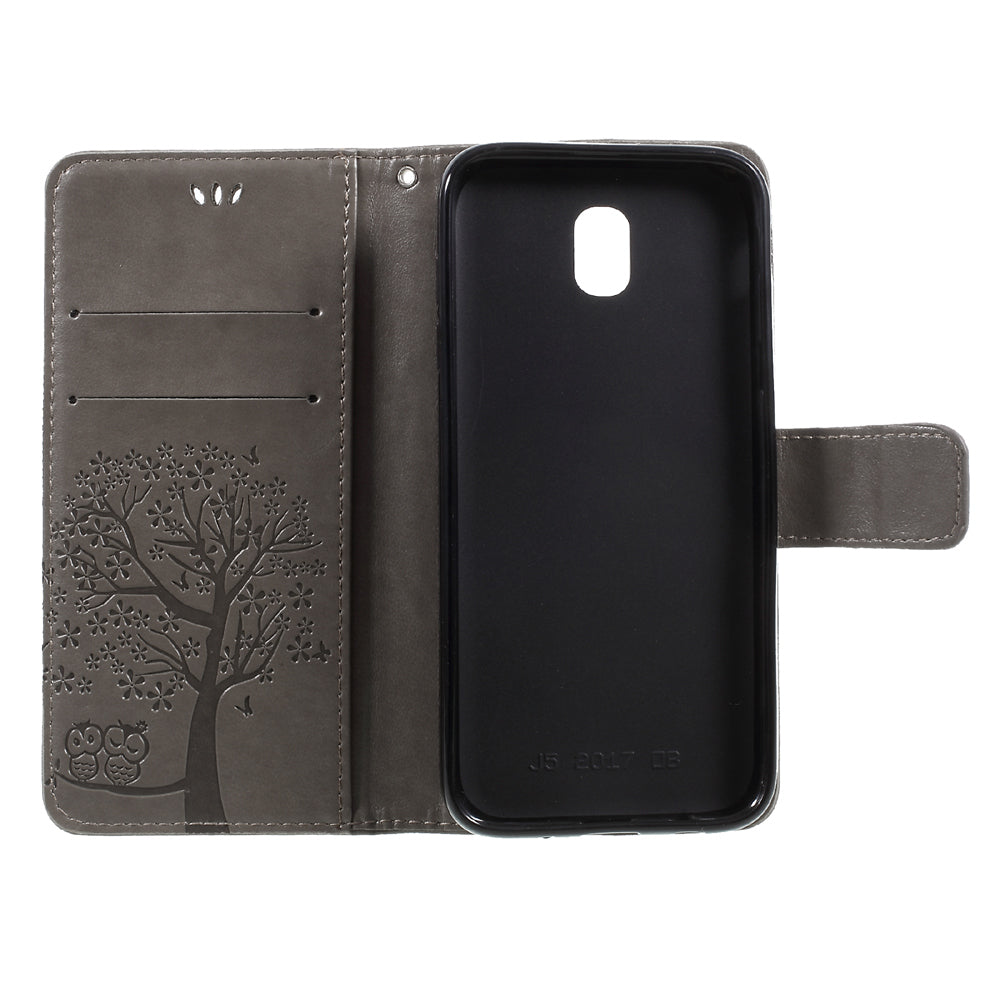 Imprint Tree Owl Leather Wallet Case for Samsung Galaxy J3 (2017) EU Version