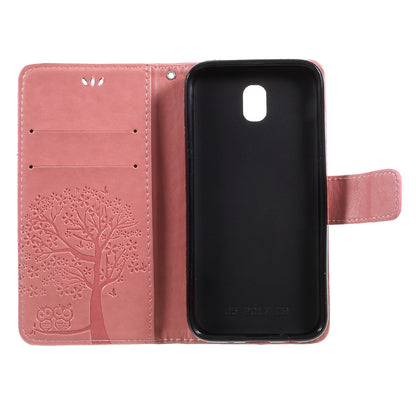 Imprint Tree Owl Leather Wallet Case for Samsung Galaxy J3 (2017) EU Version