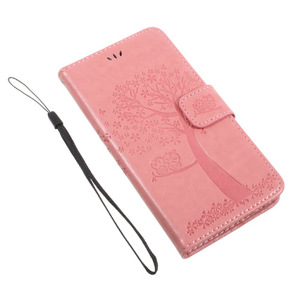 Imprint Tree Owl Leather Wallet Case for Samsung Galaxy J3 (2017) EU Version