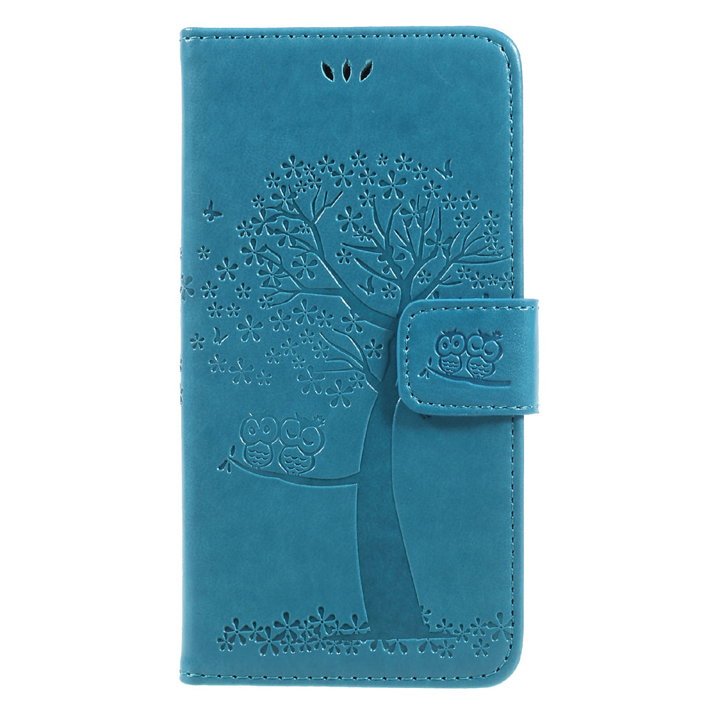 Imprint Tree Owl Leather Wallet Case for Samsung Galaxy J3 (2017) EU Version