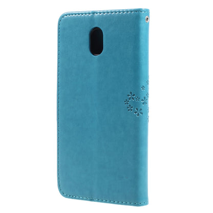 Imprint Tree Owl Leather Wallet Case for Samsung Galaxy J3 (2017) EU Version