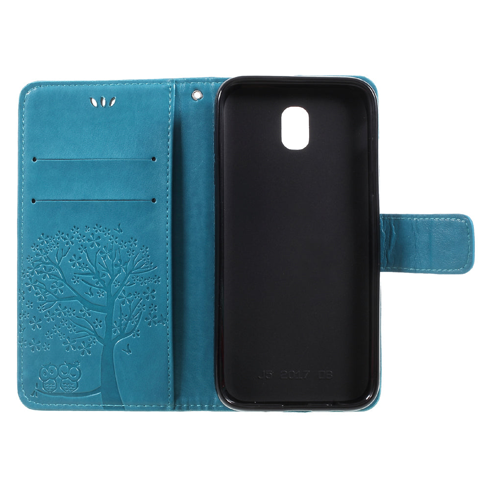 Imprint Tree Owl Leather Wallet Case for Samsung Galaxy J3 (2017) EU Version