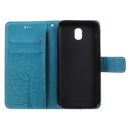Imprint Tree Owl Leather Wallet Case for Samsung Galaxy J3 (2017) EU Version