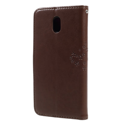 Imprint Tree Owl Leather Wallet Case for Samsung Galaxy J3 (2017) EU Version