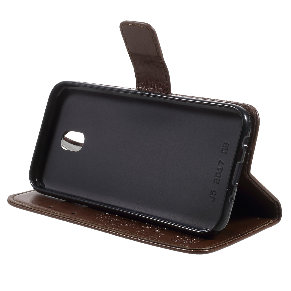 Imprint Tree Owl Leather Wallet Case for Samsung Galaxy J3 (2017) EU Version