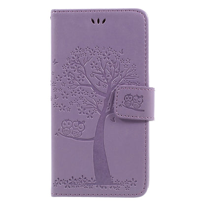 Imprint Tree Owl Leather Wallet Case for Samsung Galaxy J3 (2017) EU Version