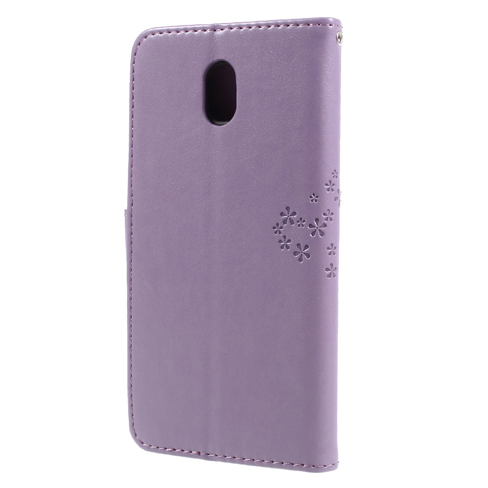 Imprint Tree Owl Leather Wallet Case for Samsung Galaxy J3 (2017) EU Version