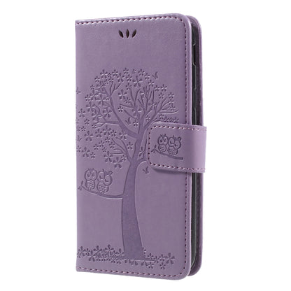 Imprint Tree Owl Leather Wallet Case for Samsung Galaxy J3 (2017) EU Version