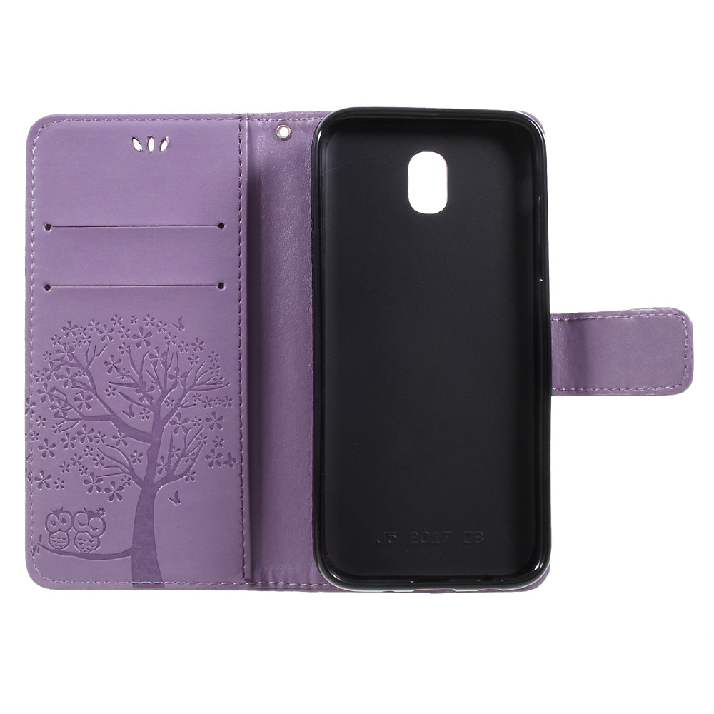 Imprint Tree Owl Leather Wallet Case for Samsung Galaxy J3 (2017) EU Version
