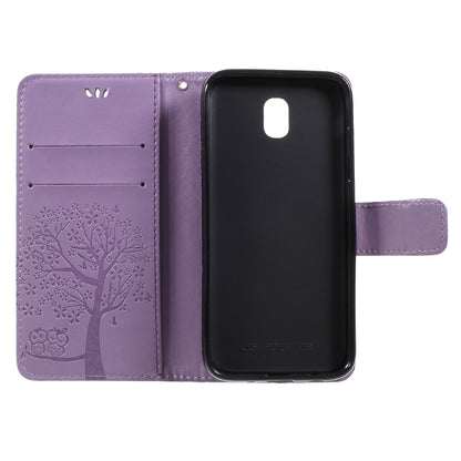 Imprint Tree Owl Leather Wallet Case for Samsung Galaxy J3 (2017) EU Version