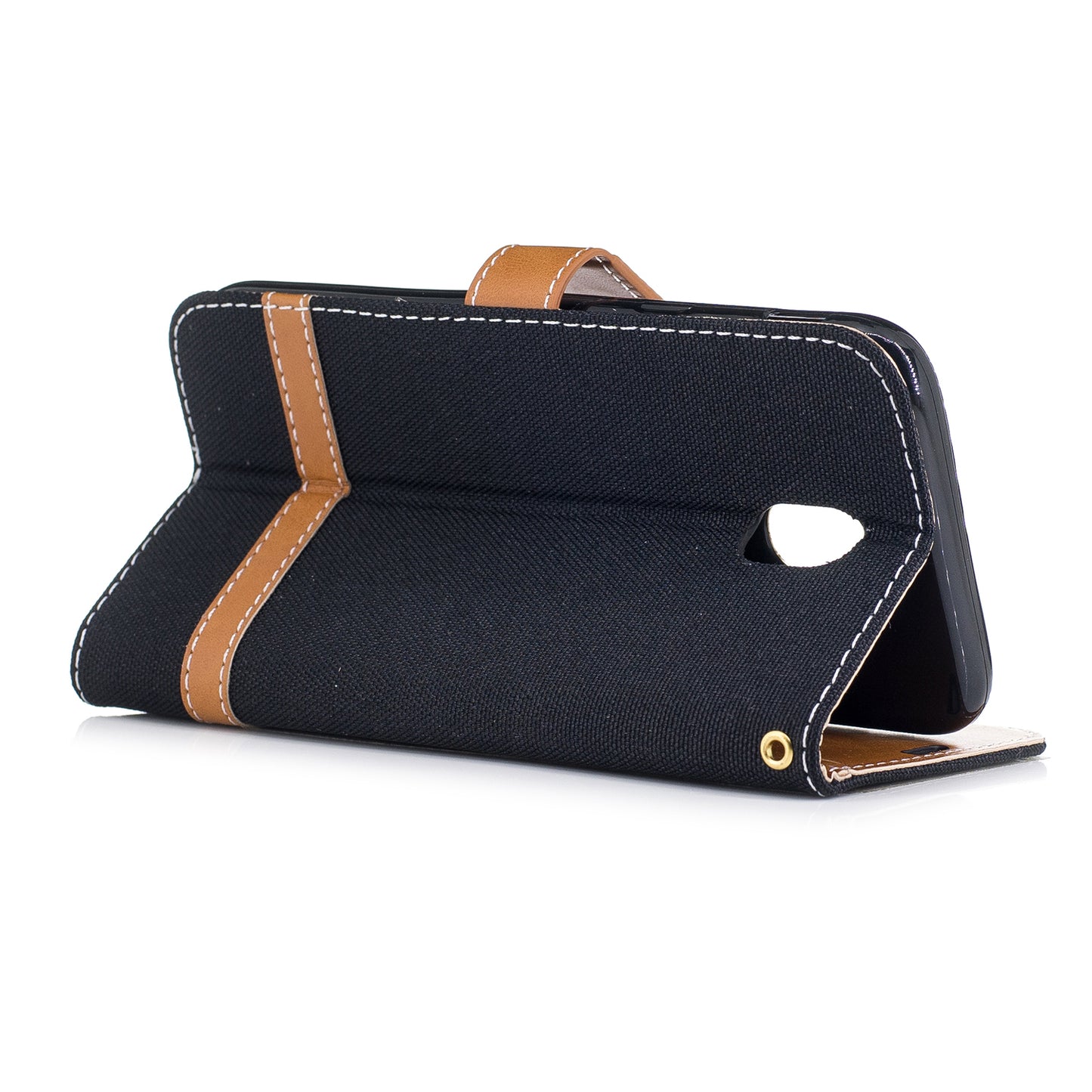 Two-tone Jean Cloth PU Leather Wallet Stand Case for Samsung Galaxy J5 (2017) J530 EU Version
