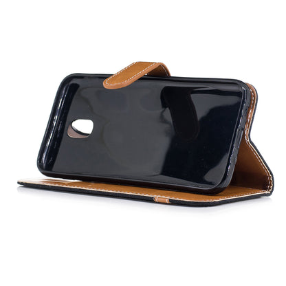 Two-tone Jean Cloth PU Leather Wallet Stand Case for Samsung Galaxy J5 (2017) J530 EU Version
