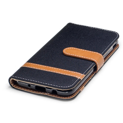 Two-tone Jean Cloth PU Leather Wallet Stand Case for Samsung Galaxy J5 (2017) J530 EU Version