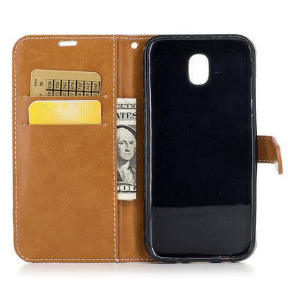 Two-tone Jean Cloth PU Leather Wallet Stand Case for Samsung Galaxy J5 (2017) J530 EU Version