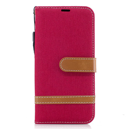 Two-tone Jean Cloth PU Leather Wallet Stand Case for Samsung Galaxy J5 (2017) J530 EU Version