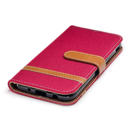 Two-tone Jean Cloth PU Leather Wallet Stand Case for Samsung Galaxy J5 (2017) J530 EU Version
