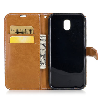 Two-tone Jean Cloth PU Leather Wallet Stand Case for Samsung Galaxy J5 (2017) J530 EU Version