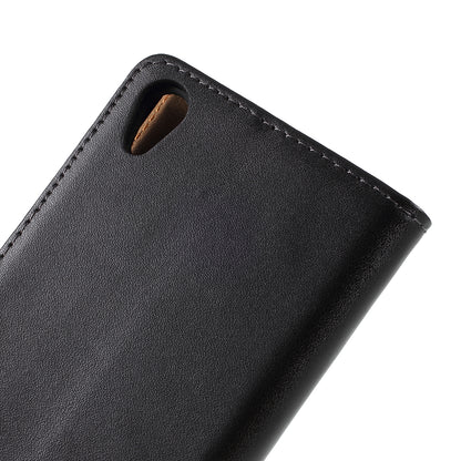 Genuine Split Leather Wallet Case for Sony Xperia Z5 / Z5 Dual