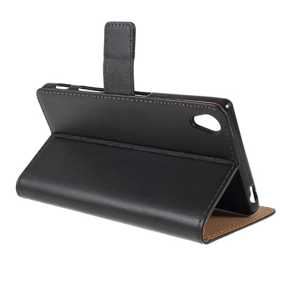 Genuine Split Leather Wallet Case for Sony Xperia Z5 / Z5 Dual