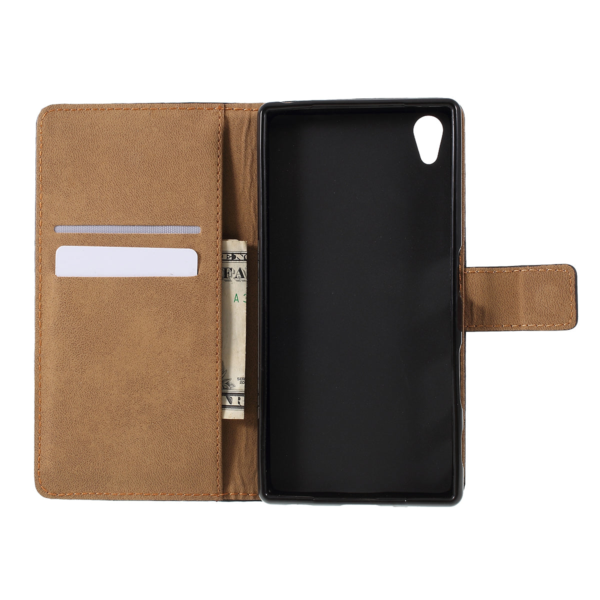 Genuine Split Leather Wallet Case for Sony Xperia Z5 / Z5 Dual