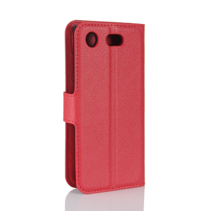 Litchi Grain Card Slots Leather Protective Flip Case Cover for Sony Xperia XZ1 Compact Wallet Stand Phone Case