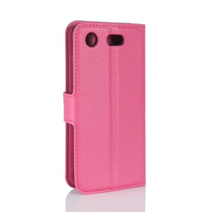 Litchi Grain Card Slots Leather Protective Flip Case Cover for Sony Xperia XZ1 Compact Wallet Stand Phone Case