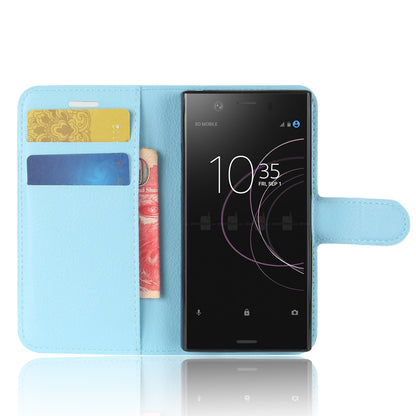 Litchi Grain Card Slots Leather Protective Flip Case Cover for Sony Xperia XZ1 Compact Wallet Stand Phone Case