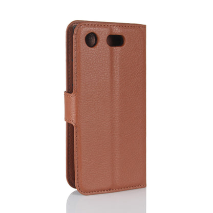 Litchi Grain Card Slots Leather Protective Flip Case Cover for Sony Xperia XZ1 Compact Wallet Stand Phone Case